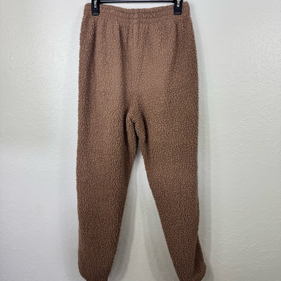 SKIMS Teddy size small unisex cozy drawstring Fleece brown straight Jogger Pants - Picture 7 of 10